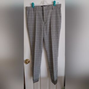Black and White Plaid Slim Fit Pants (31 waist size)